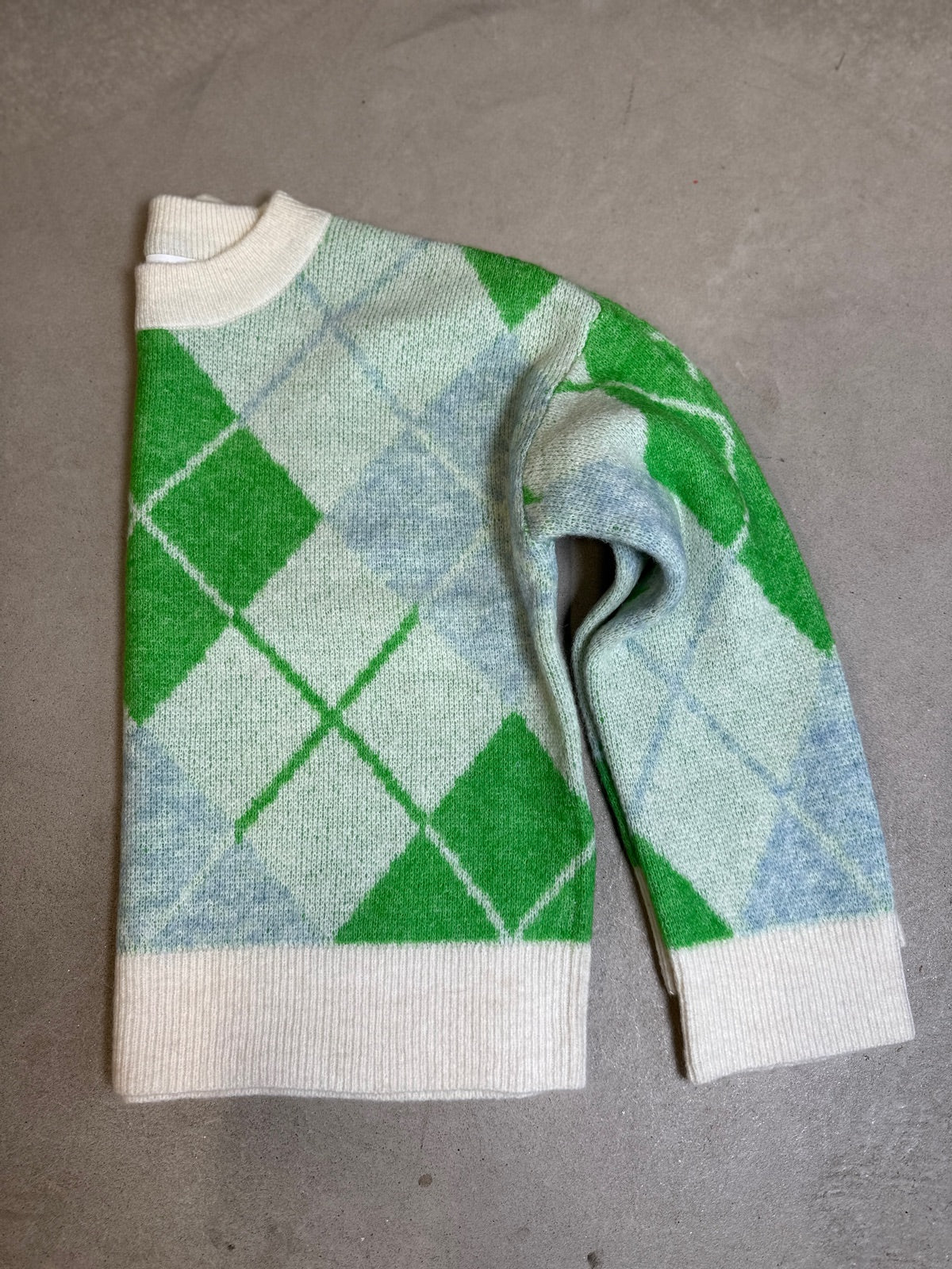 Slflipka Long Sleeve Knit O Neck Birch Cashmere Blue  Classic Green