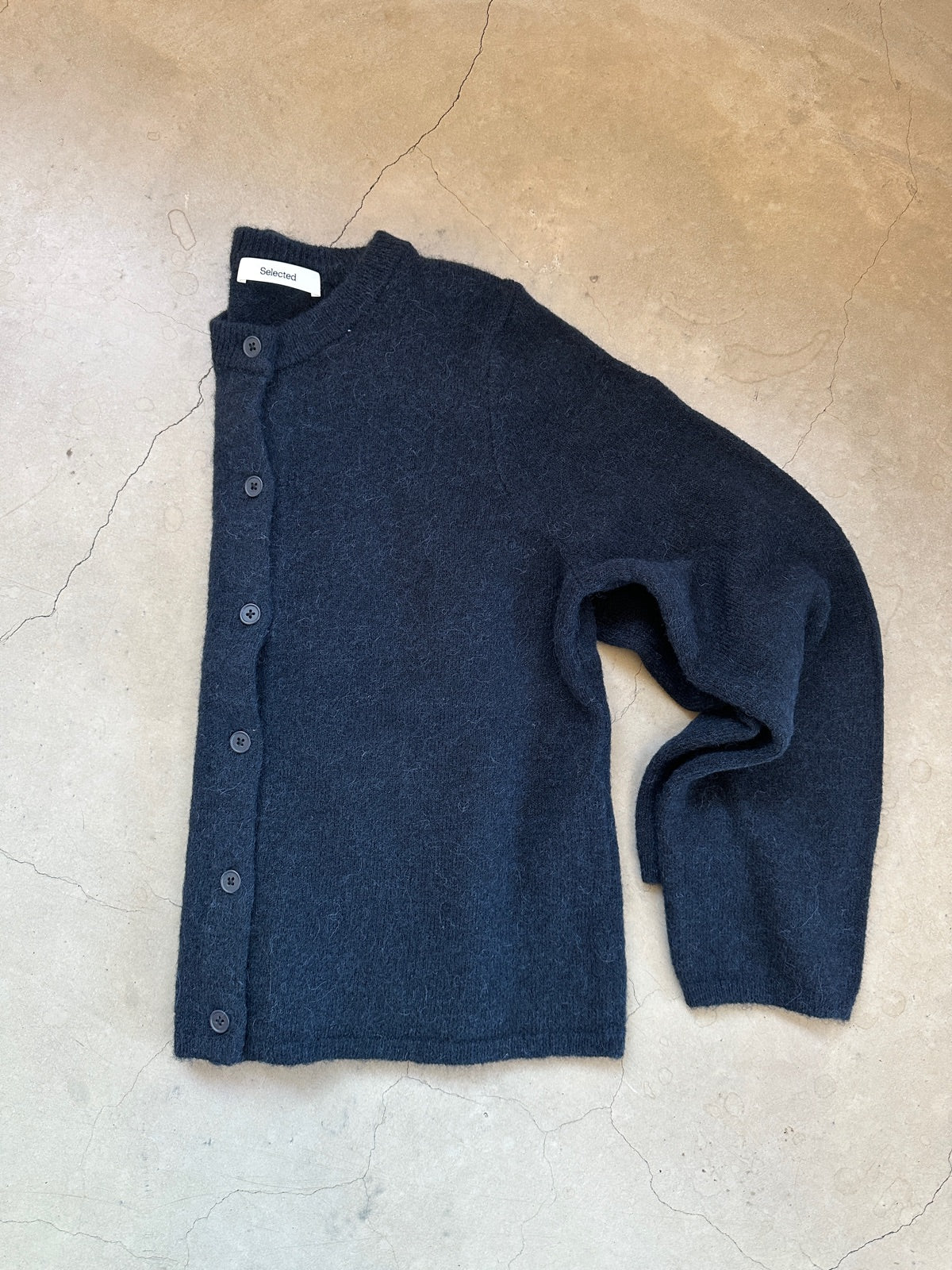 Slflulu New Long Sleeve Knit Cardigan Dark Sapphire Melange