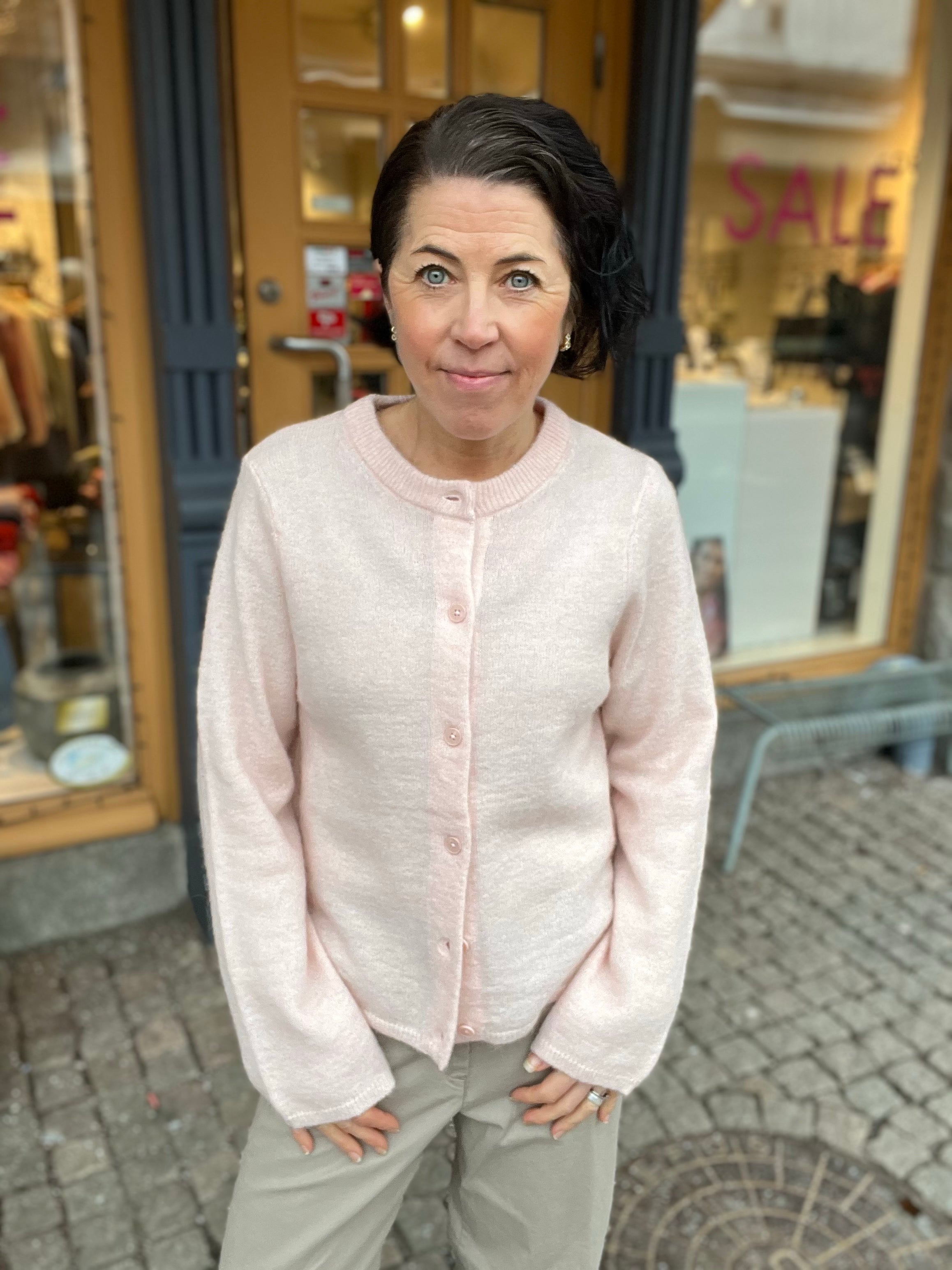 Slflulu New Long Sleeve Knit Cardigan Pale Dogwood Melange