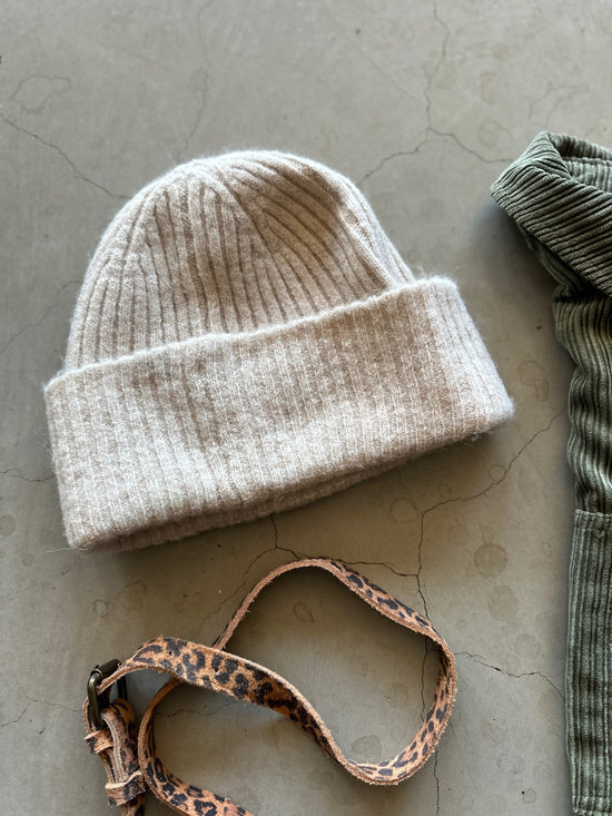 Slflulu Wool Blend Knit Beanie Birch Melange