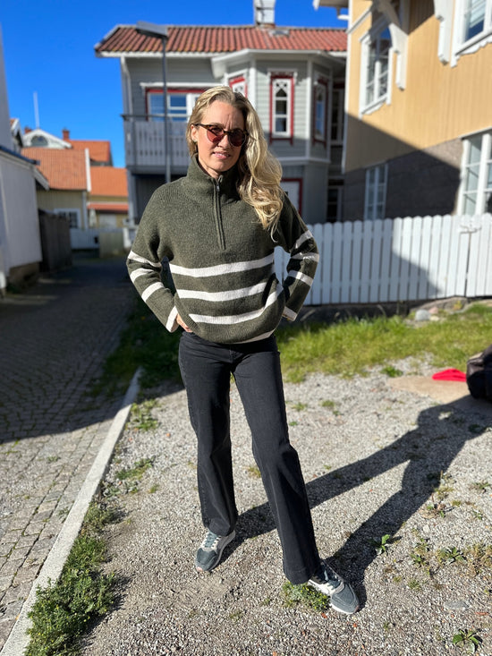Slfmaline Long Sleeve Knit Half Zip Kalamata Birch