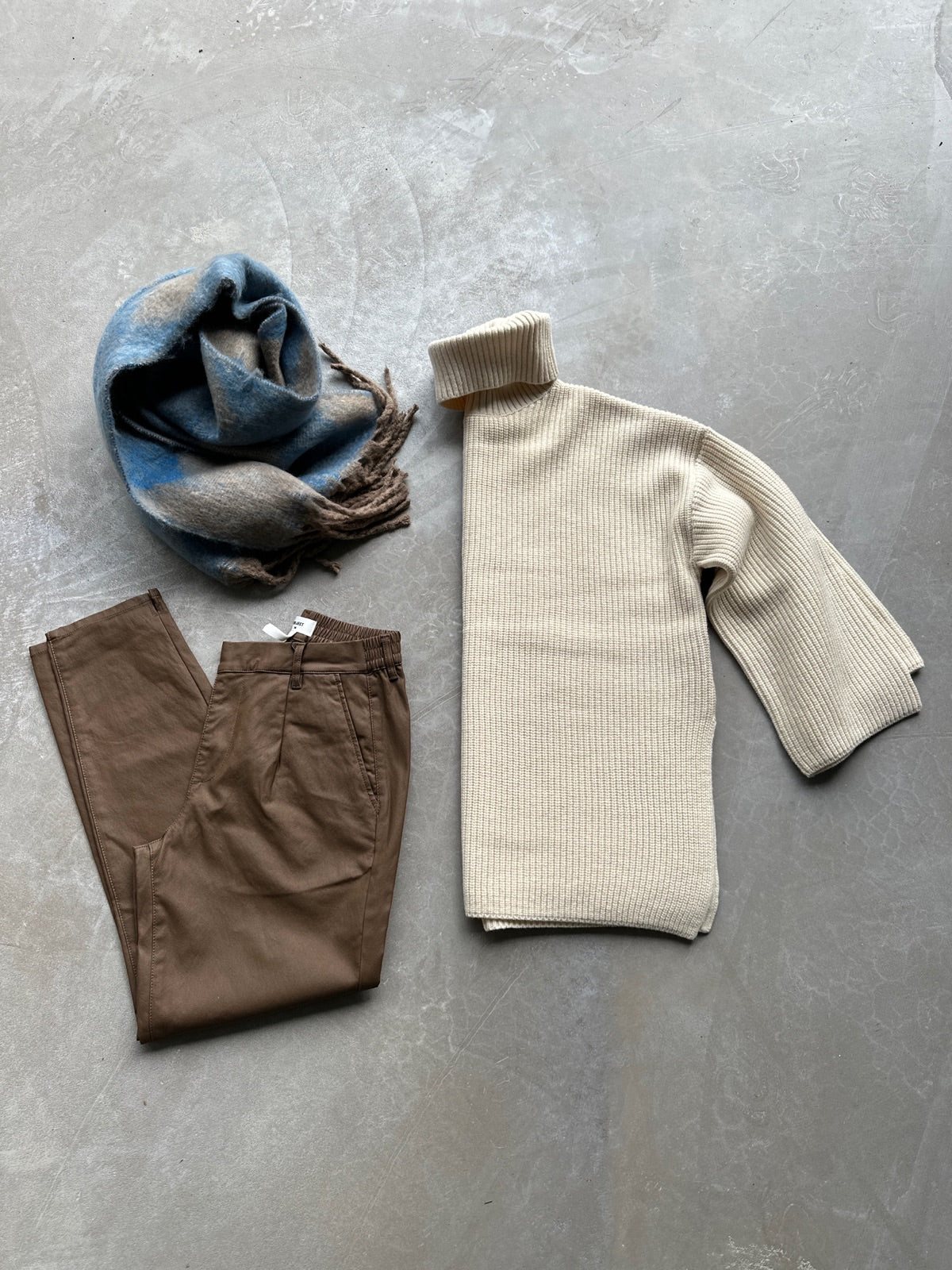 Slfmary Long Sleeve Long Knit Roll Neck Birch