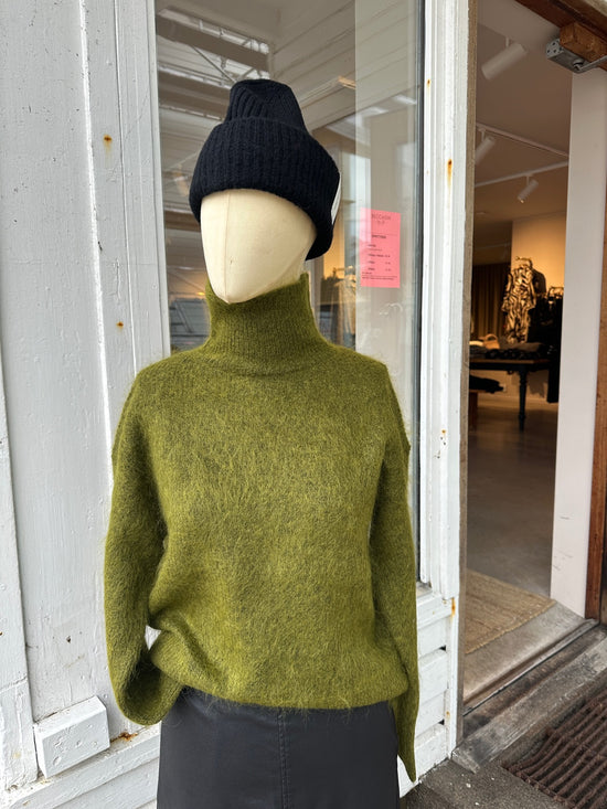 Slfmira Mohair Long Sleeve Knit High Neck Avocado Black Core