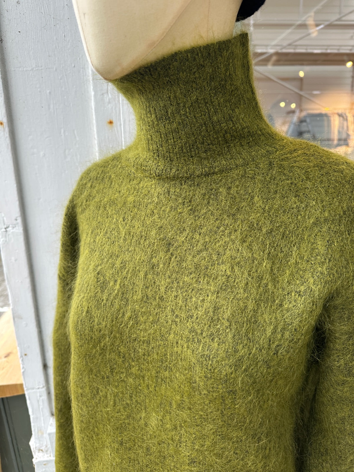 Slfmira Mohair Long Sleeve Knit High Neck Avocado Black Core
