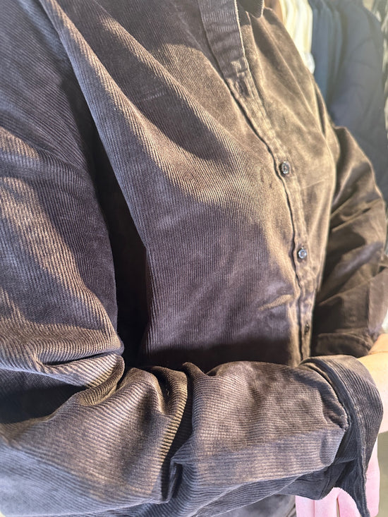 Slfruna Corduroy Shirt Chocolate Torte