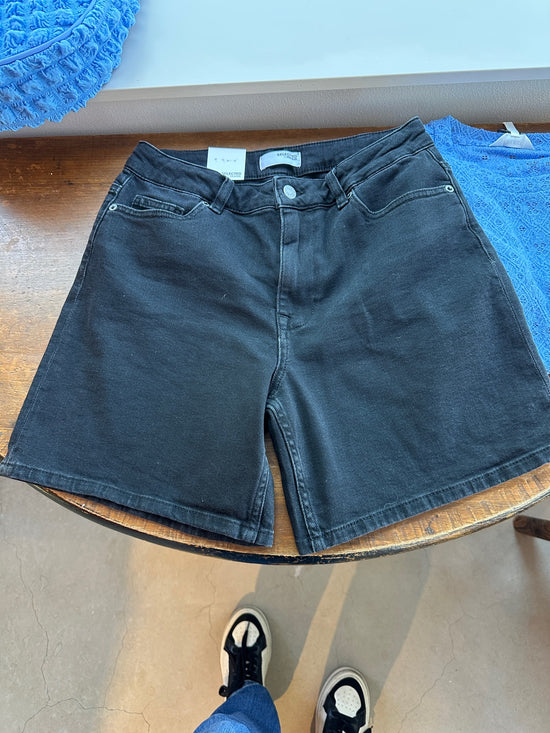 Slfsveja Krista Hw Denim Shorts Black Denim