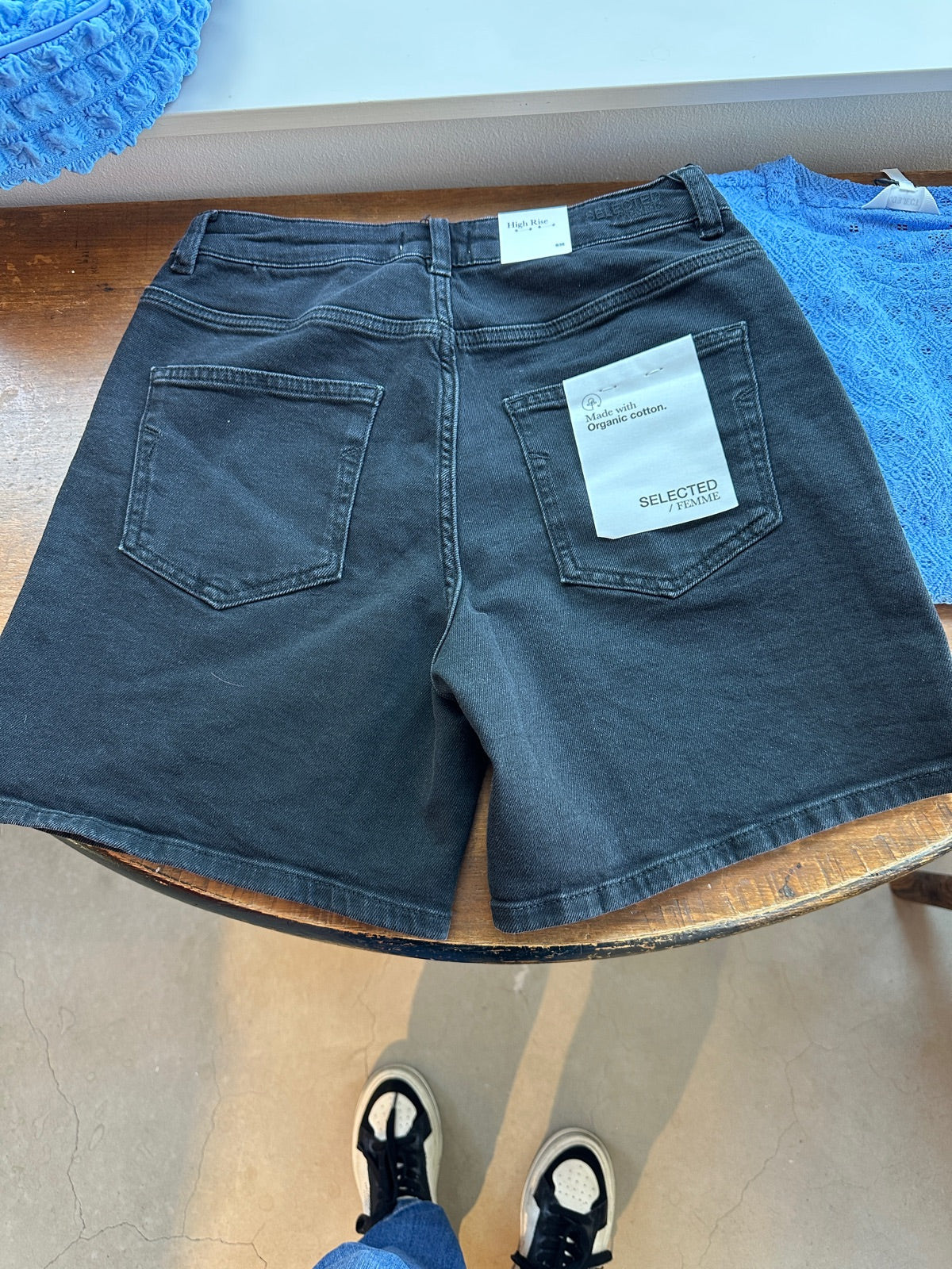 Slfsveja Krista Hw Denim Shorts Black Denim