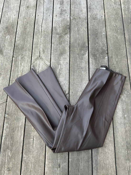 Slkaylee Pu Kickflare Pants Chocolate Torte