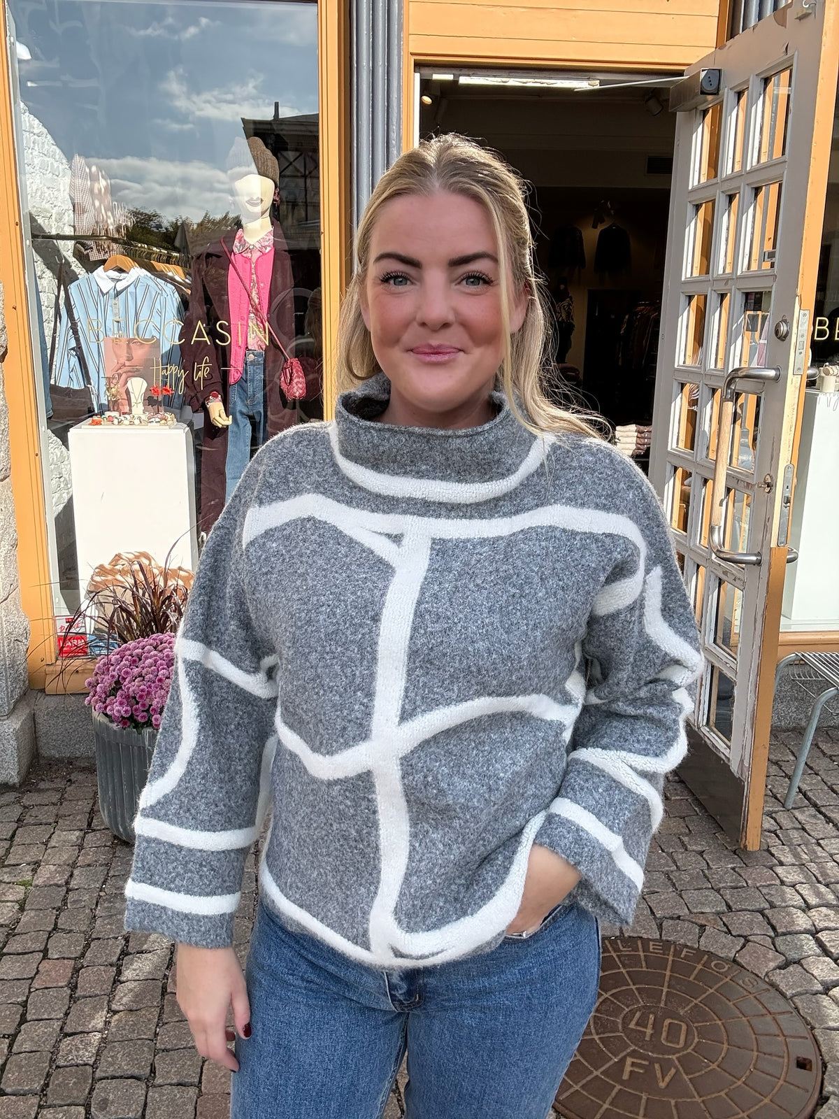 Slsorea Mono Pullover Grey Melange Monogram