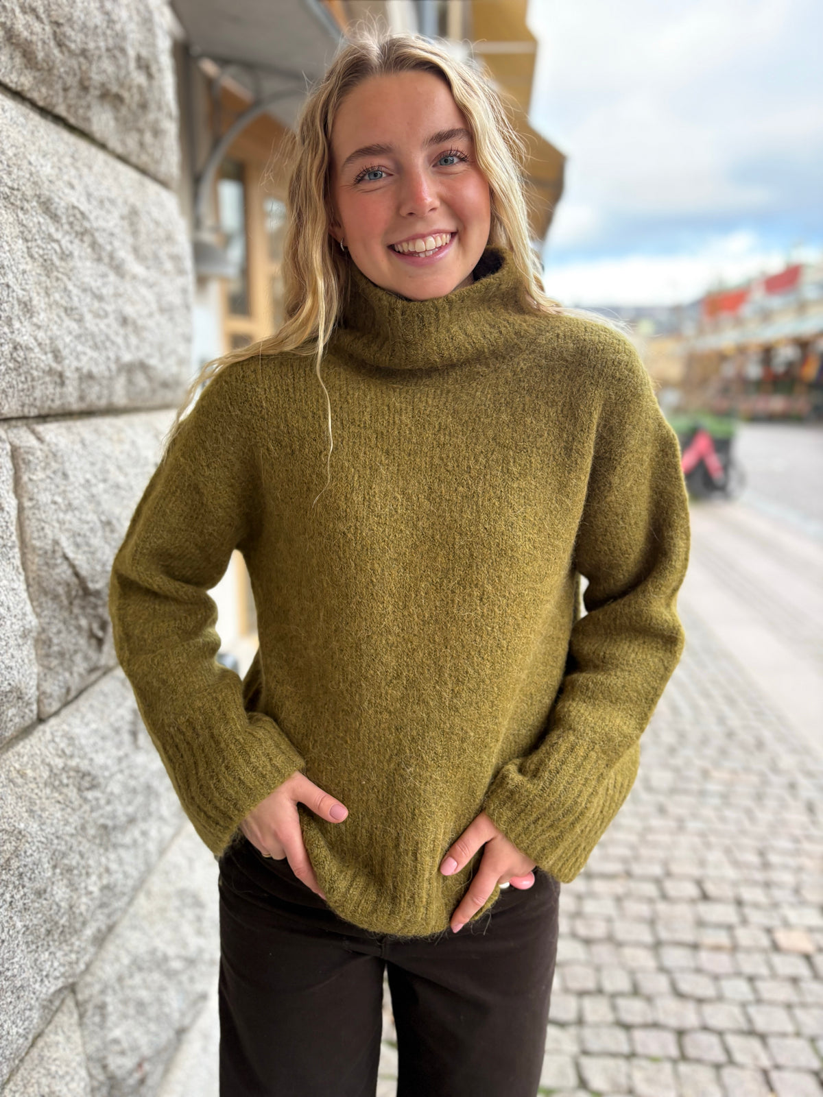 Slwgabriella Long Sleeve Knit High Neck Fir Green