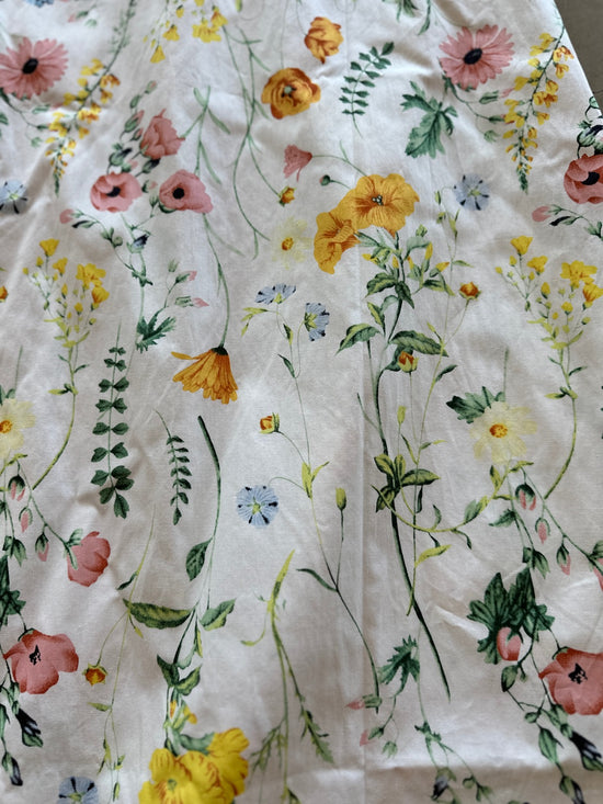 Vicapro Hw Midi Skirt Cloud Dancer Flowers