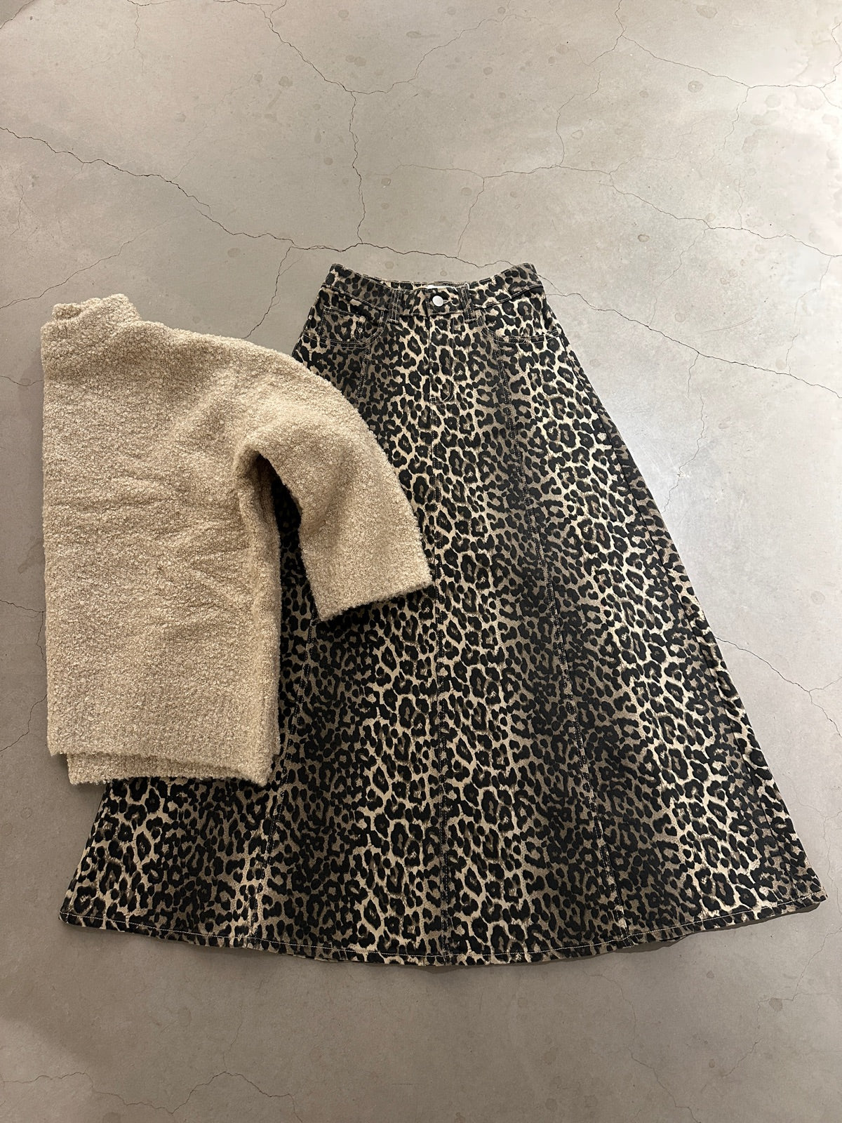 Vichia Leopard Skirt Birch Leopard