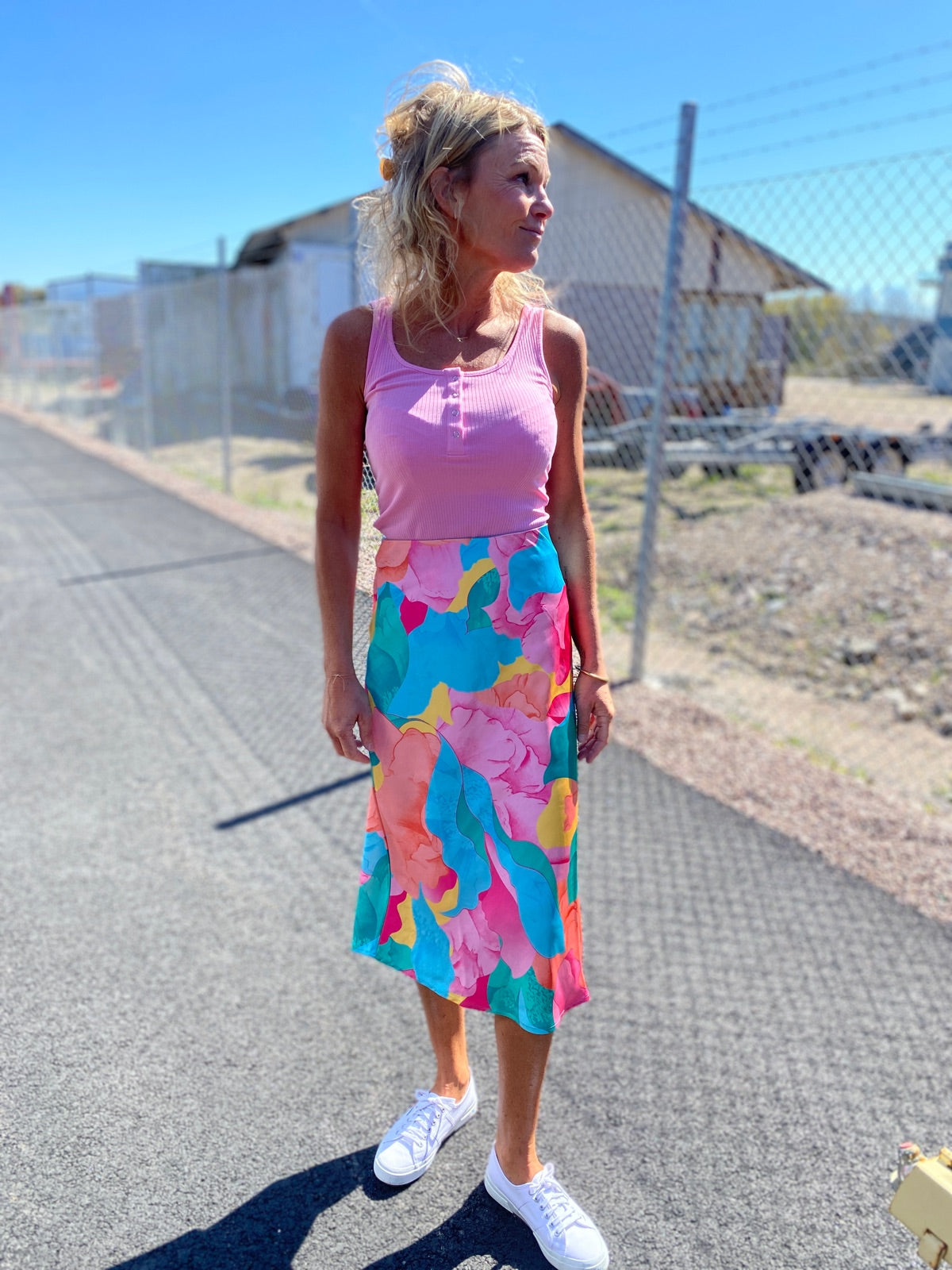 Vidinna Hw Printed Skirt Tigerlily Colorful Graphic