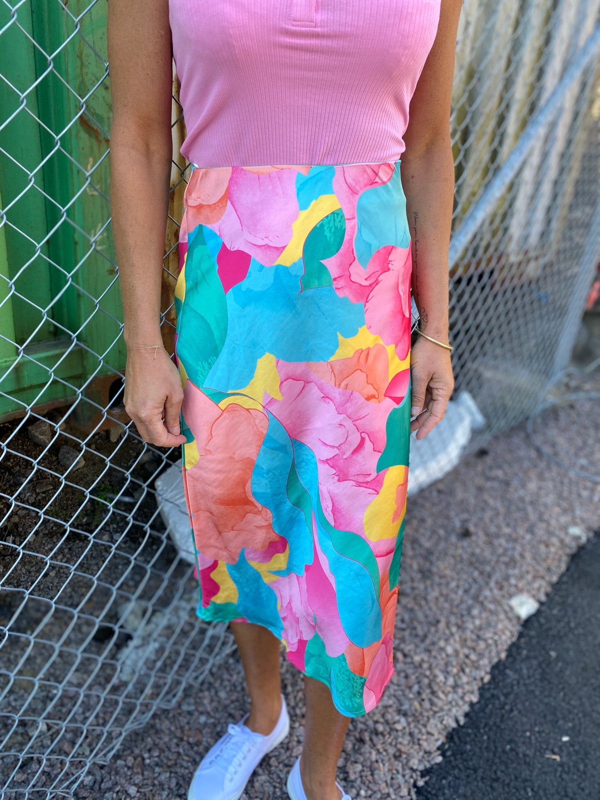 Vidinna Hw Printed Skirt Tigerlily Colorful Graphic