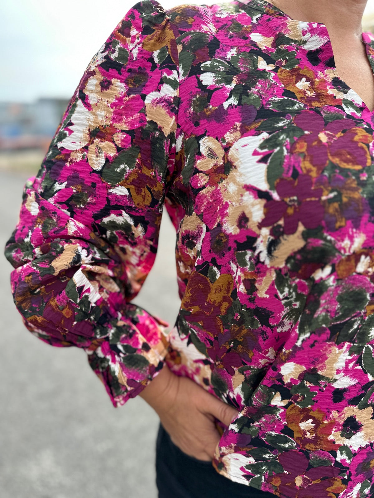 Vidogma V Neck Long Sleeve Shirt Black Multi