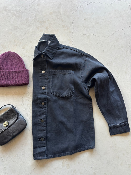 Vikiki Long Sleeve Denim Shirt Blk Black Denim