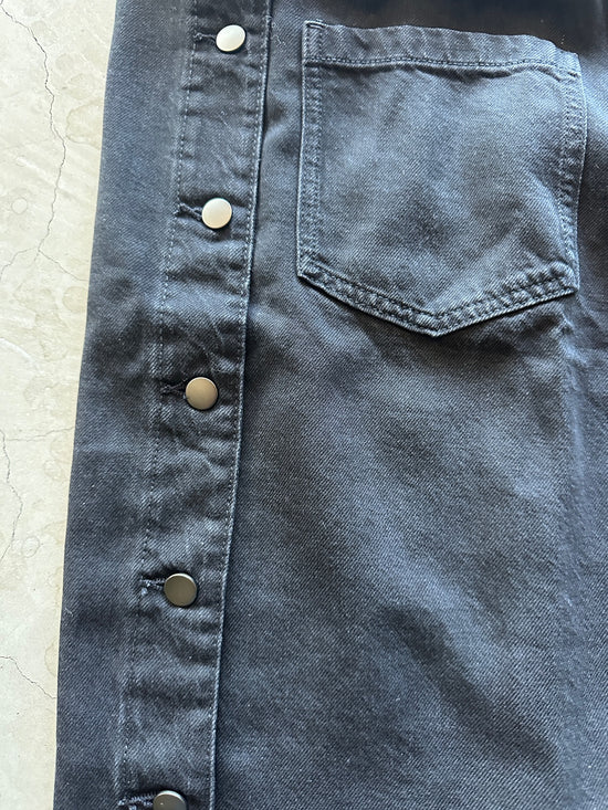 Vikiki Long Sleeve Denim Shirt Blk Black Denim