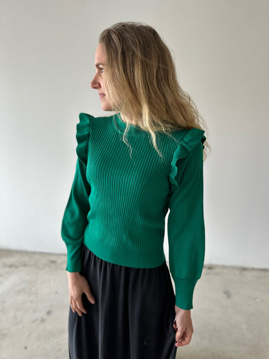 Vilino Long Sleeve Knit Top E Ultramarine Green