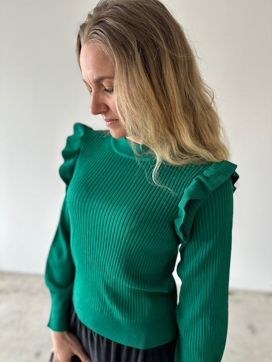 Vilino Long Sleeve Knit Top E Ultramarine Green