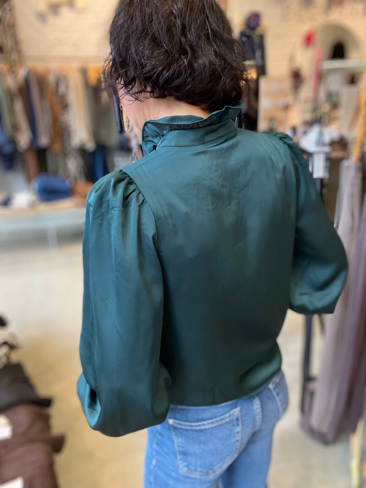 Vilutto Long Sleeve Frill Shirt Ponderosa Pine
