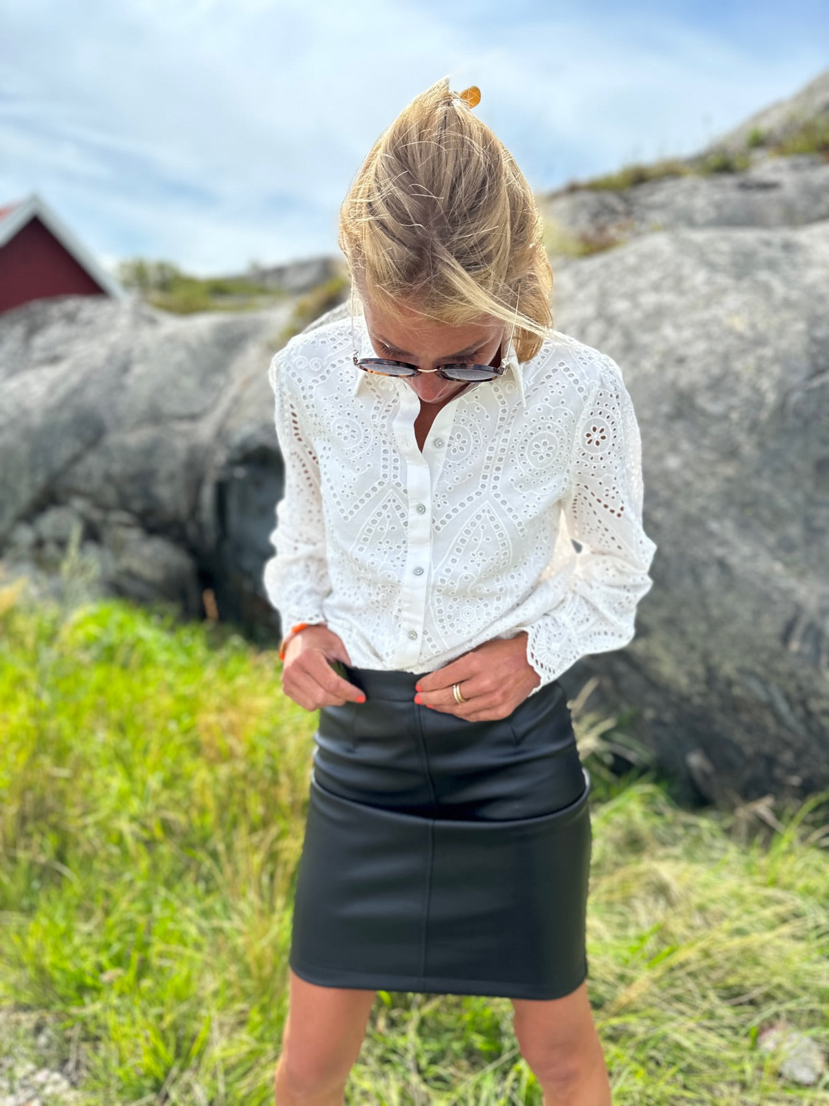 Vinanna Hw Coated Skirt Black
