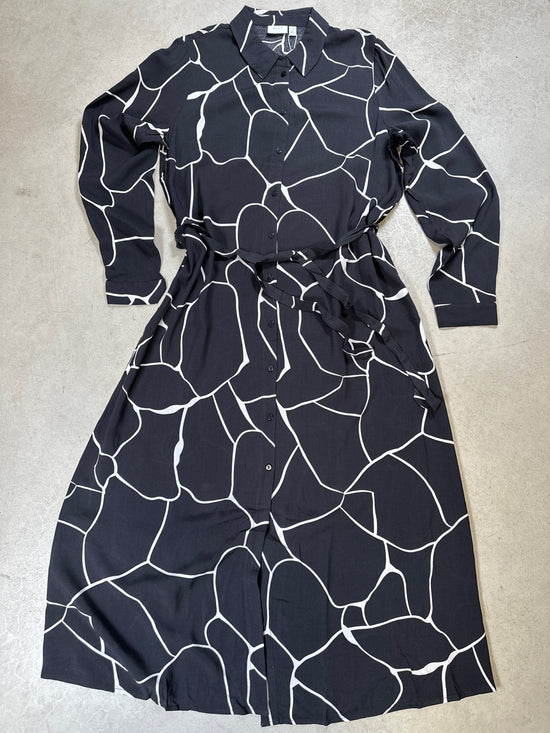 Vipaya Long Sleeve Midi Shirt Dressec Black Nia