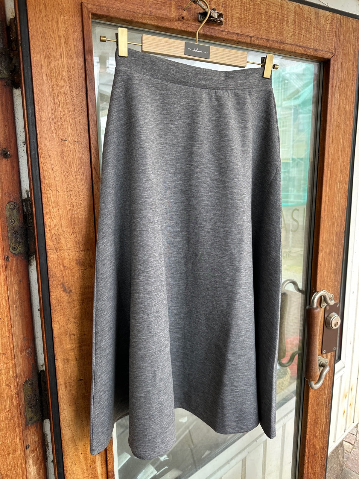 Vireflect Hw Wide Midi Skirtdfs Medium Grey Melange