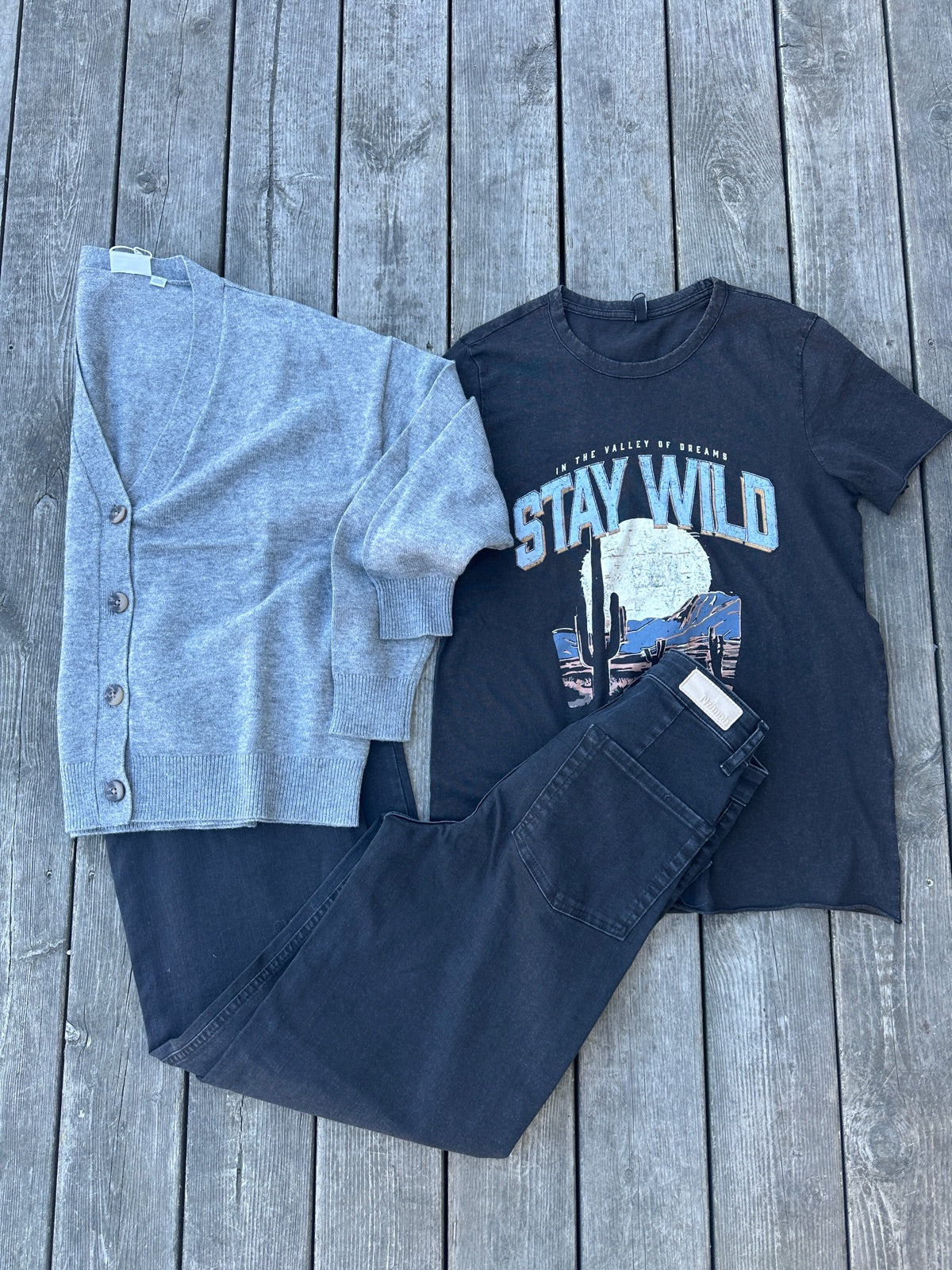 Viril V Neck Knit Cardigan Medium Grey Melange