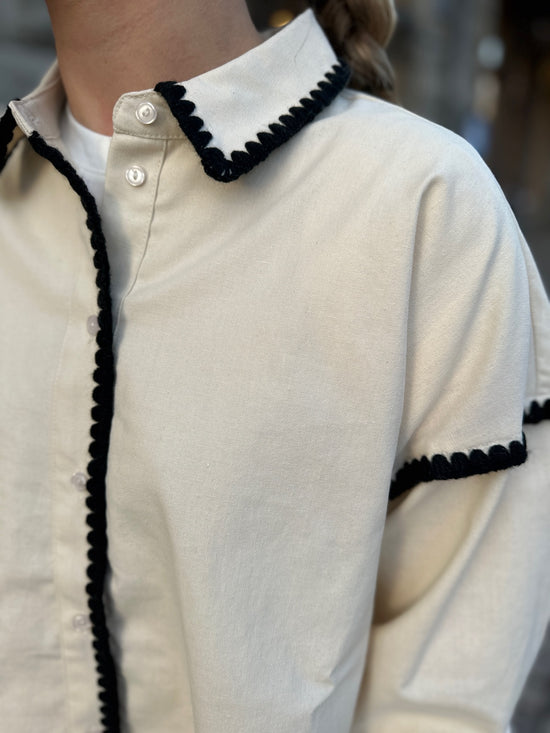 Virise Long Sleeve Shirt Optical Snow Black Chain Stiching