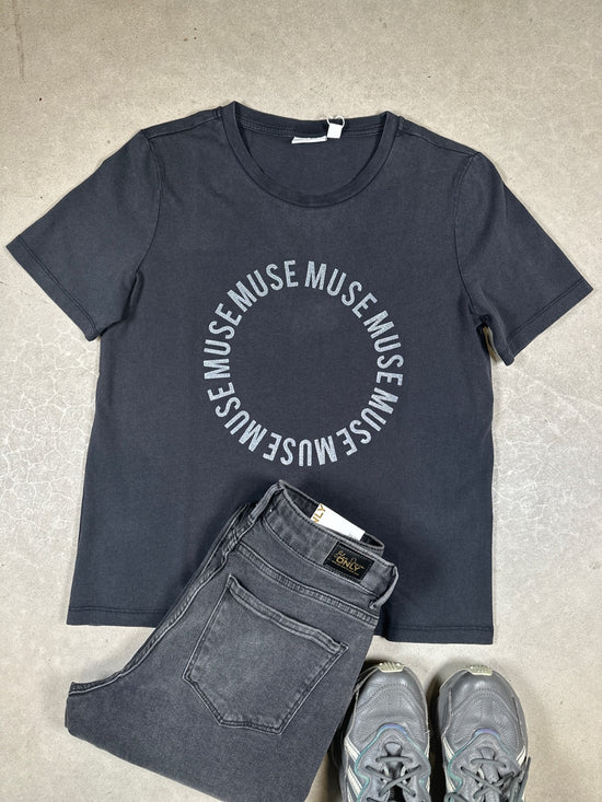 Visybil Muse Short Sleeve Glitter T Shirt Black Muse
