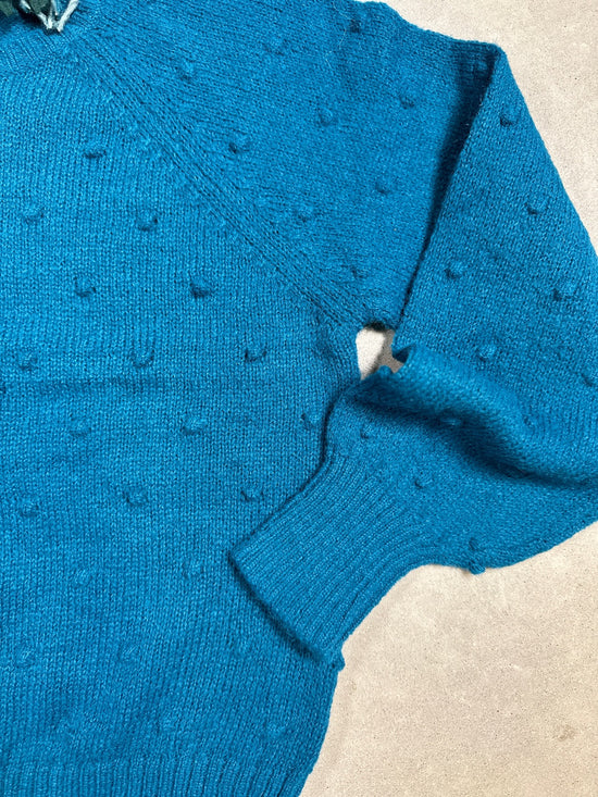 Vituli Long Sleeve O Neck Knit Top Moroccan Blue