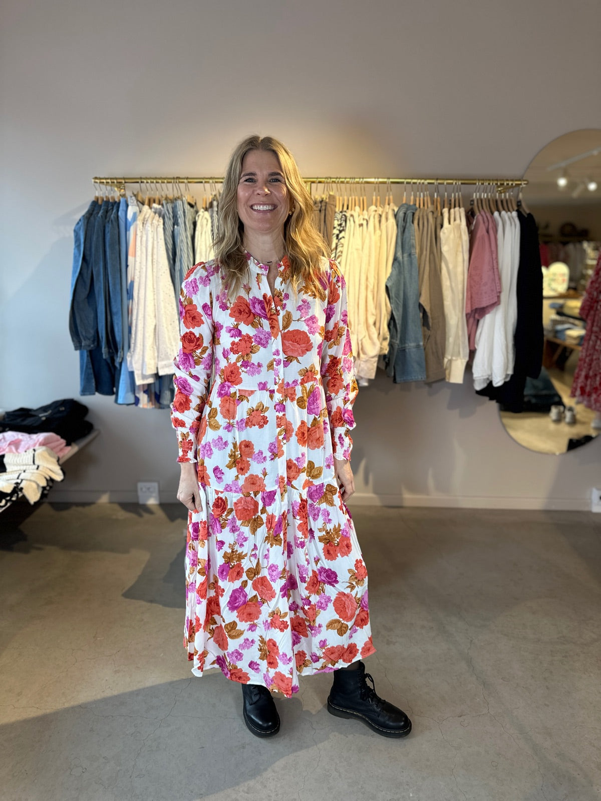 Yasasina Long Sleeve Long Shirt Dress Star White Emilie