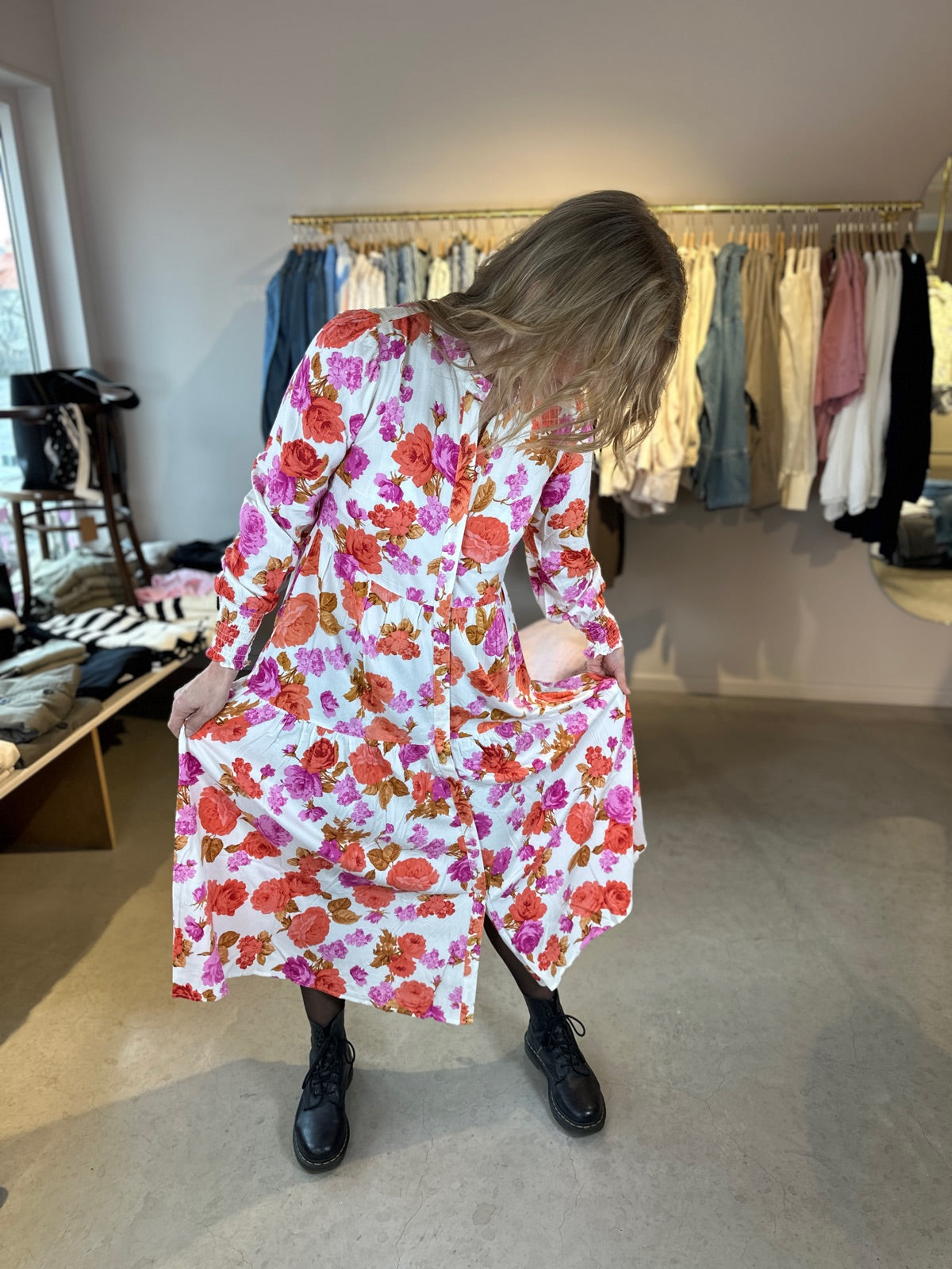 Yasasina Long Sleeve Long Shirt Dress Star White Emilie