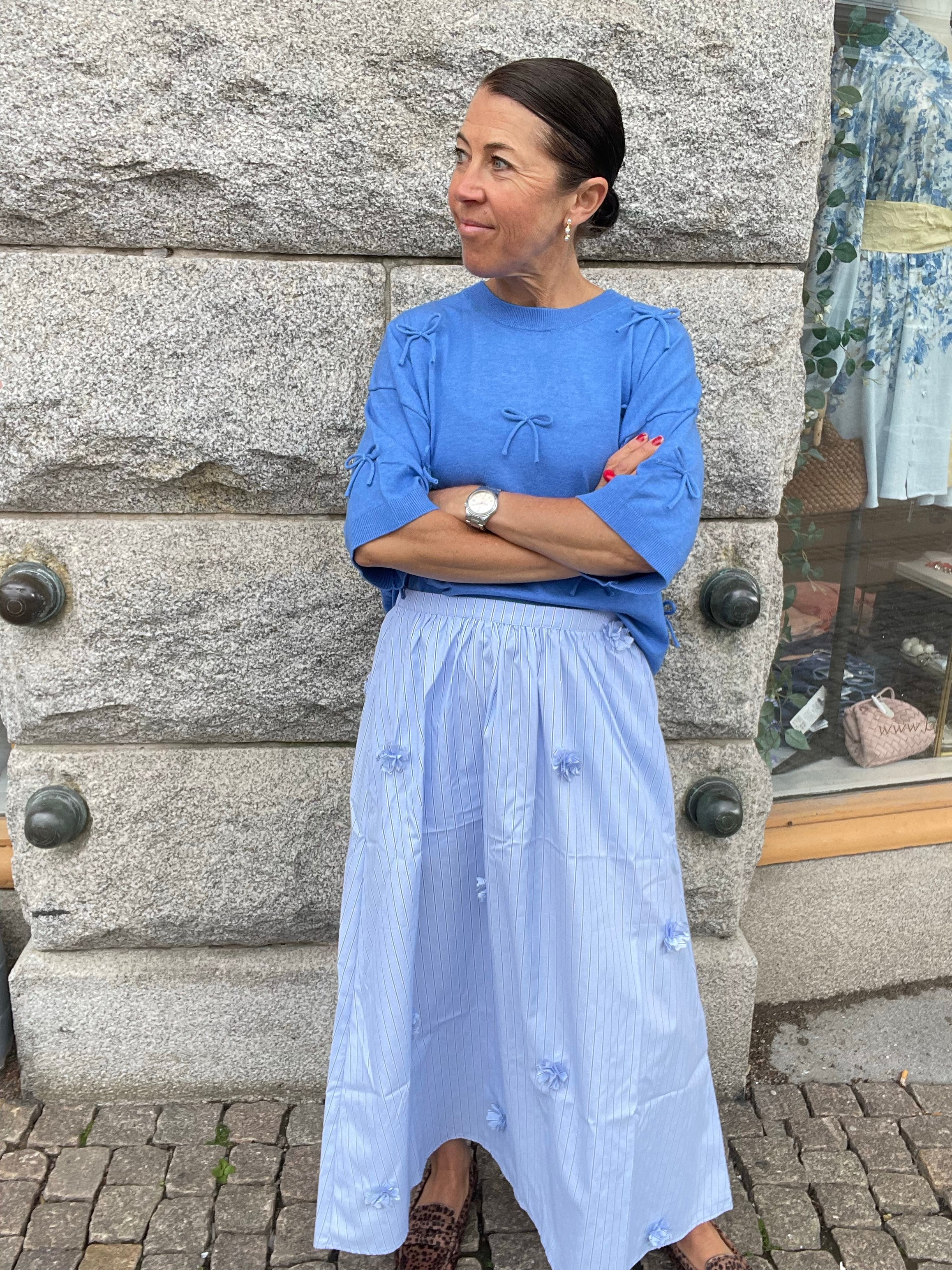 Yasferima Hw Long Skirt Skyway W Stripes