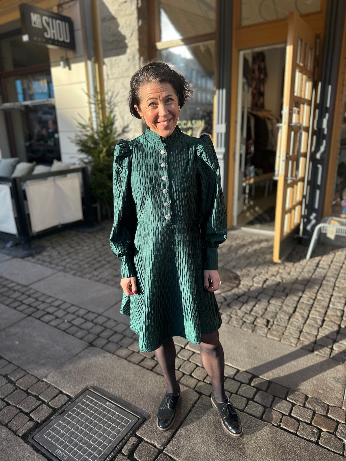 Yasripple Long Sleeve Dress Ponderosa Pine