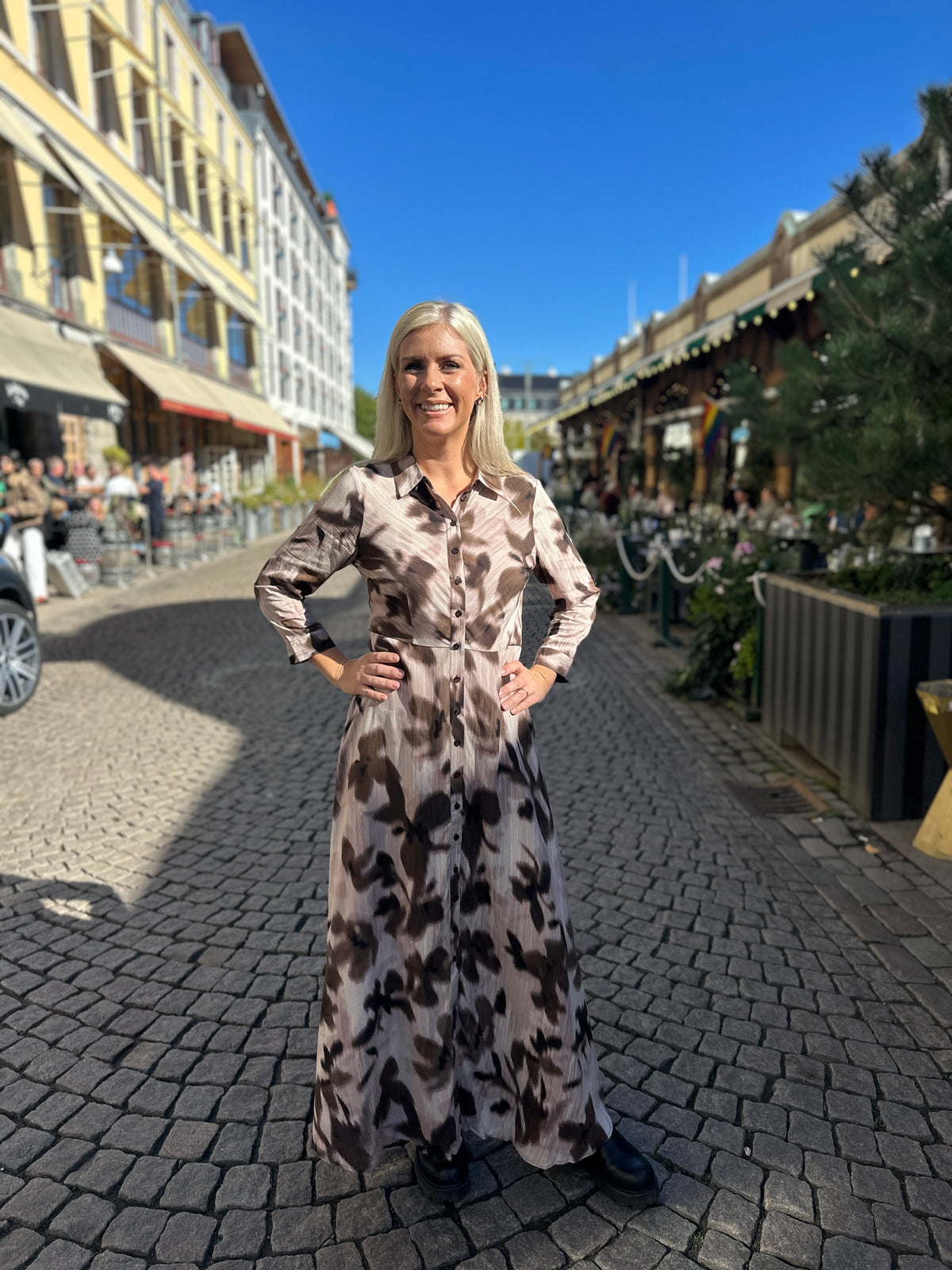 Yassavanna Long Shirt Dress Chocolate Brown Cammy