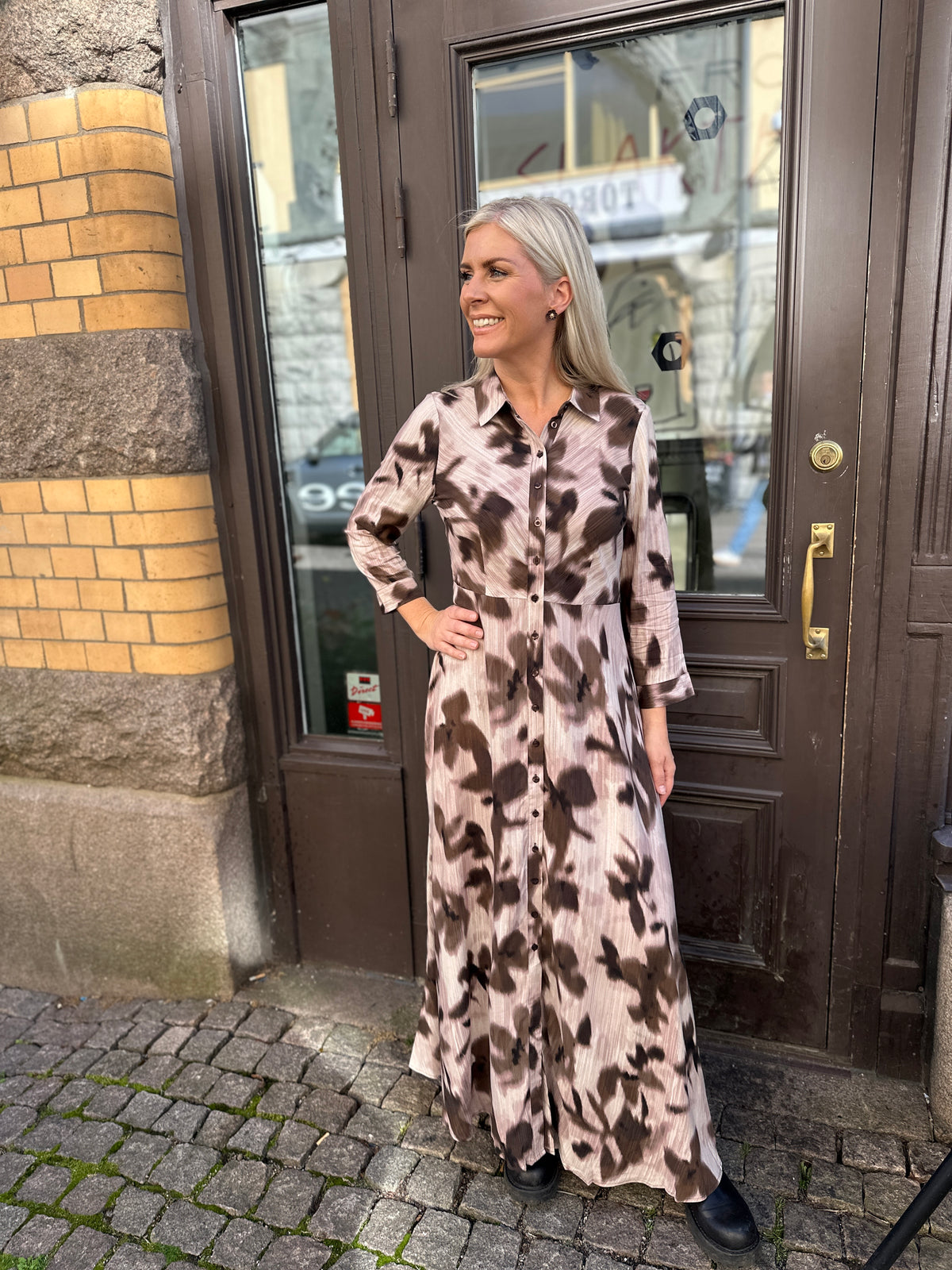 Yassavanna Long Shirt Dress Chocolate Brown Cammy