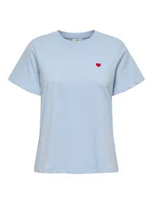 Jdypisa Short Sleeve Print Top Cashmere Blue Bittersweet Heart