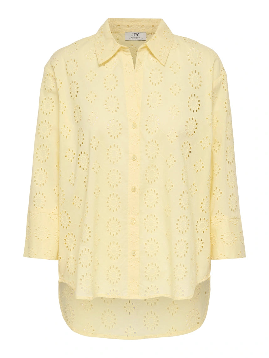 Jdytallie Long Shirt Double Cream  Broderie Anglaise