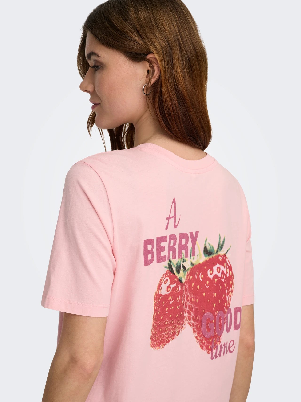 Onllucy Monja Short Sleeve Top Rosy Touch Strawberry