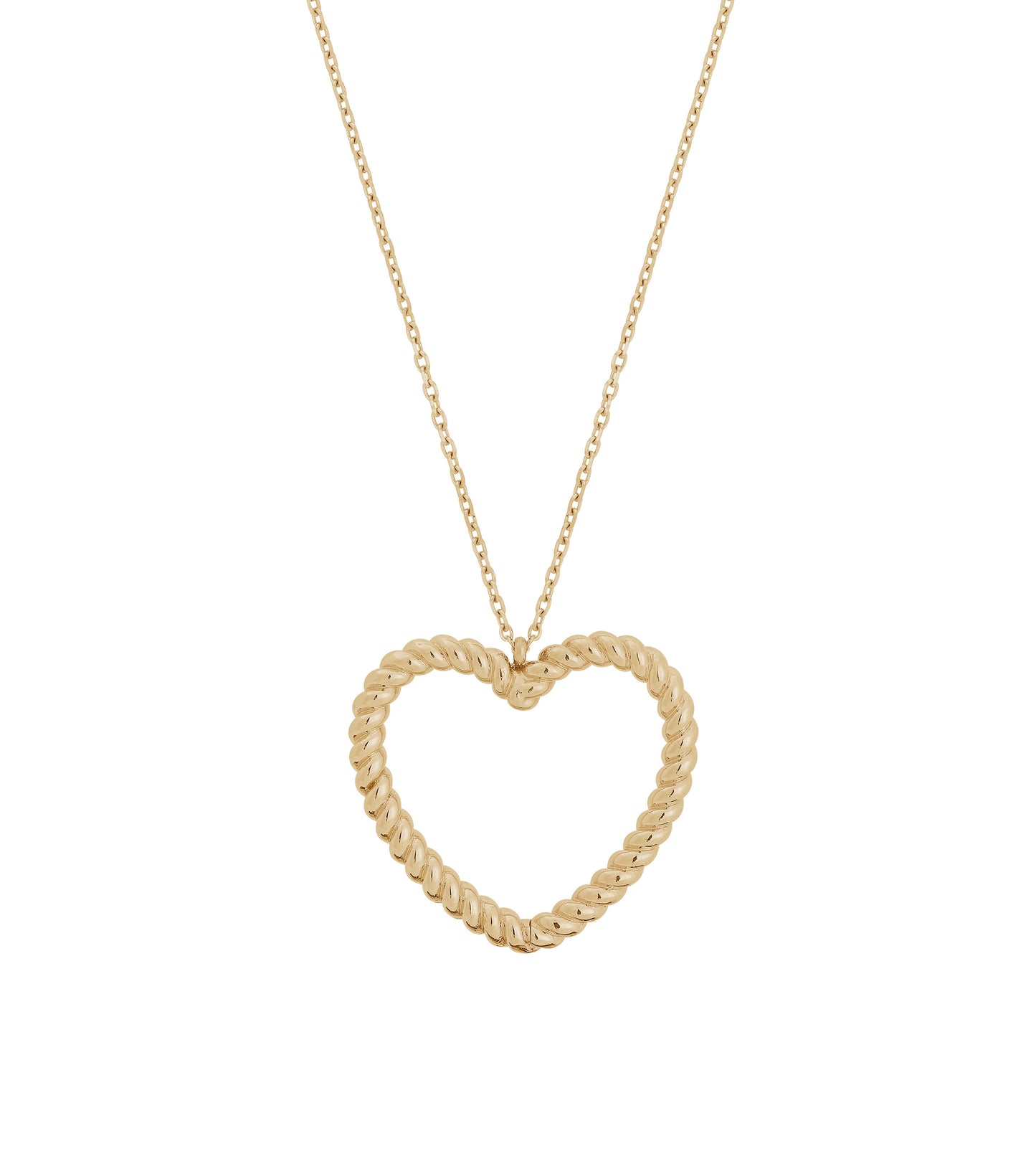Rope Heart Necklace L Gold