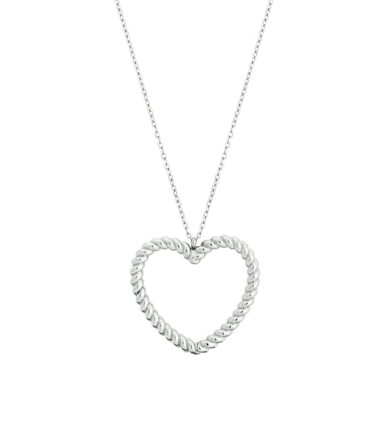 Rope Heart Necklace L Steel