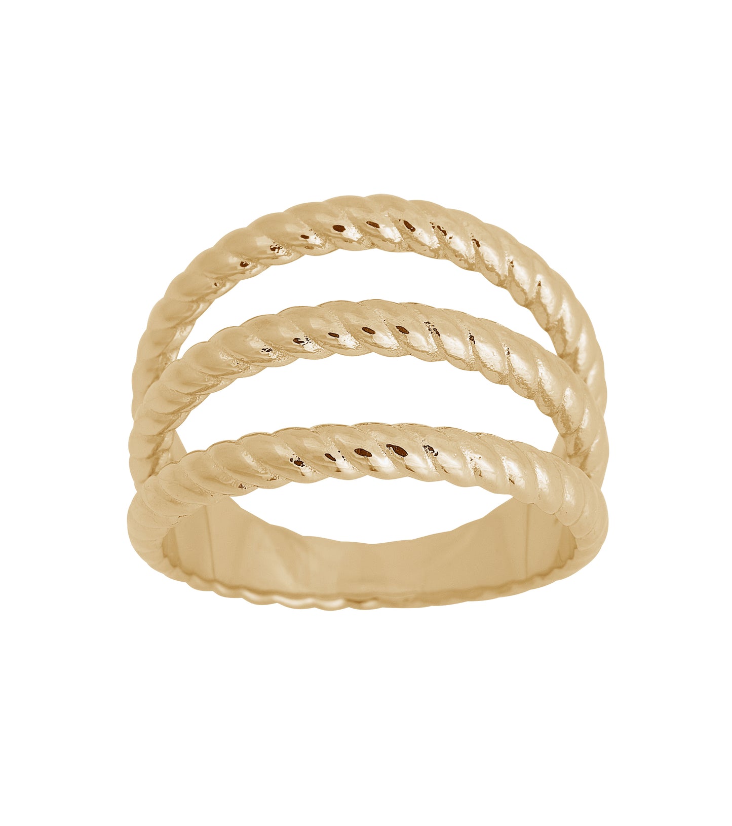 Rope Ring Triple Gold