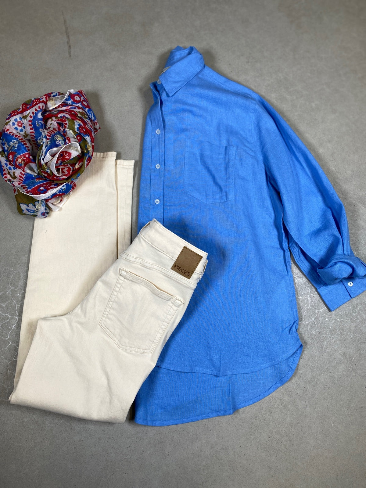 Onltokyo Long Sleeve Linen Blend Shirt Provence