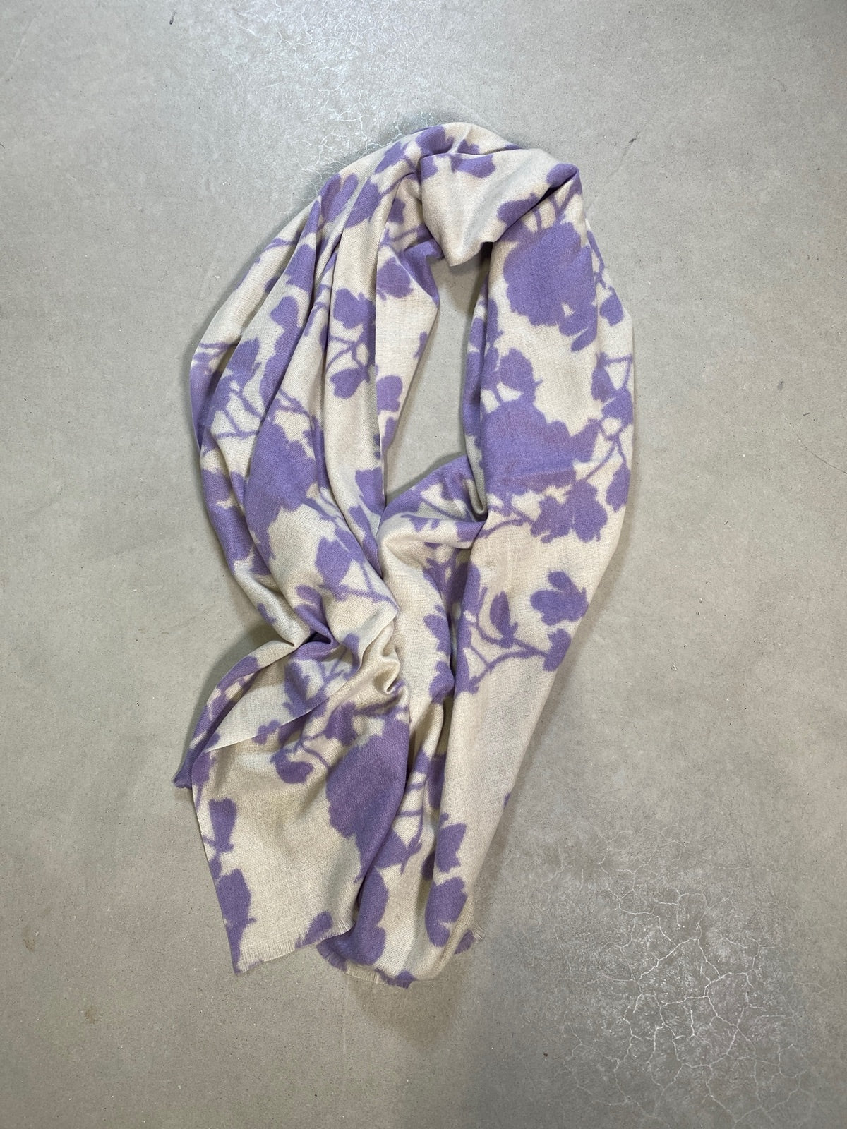 Pcnorna Long Scarf Purple Rose Flower