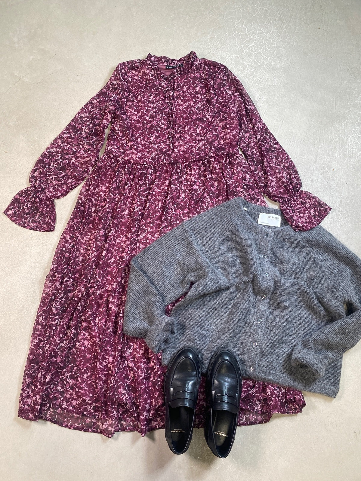 Slfivi Long Sleeve Knit Cardigan Medium Grey Melange