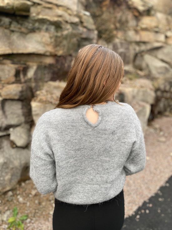 Slflacey Long Sleeve Knit Pullover Light Grey Melange