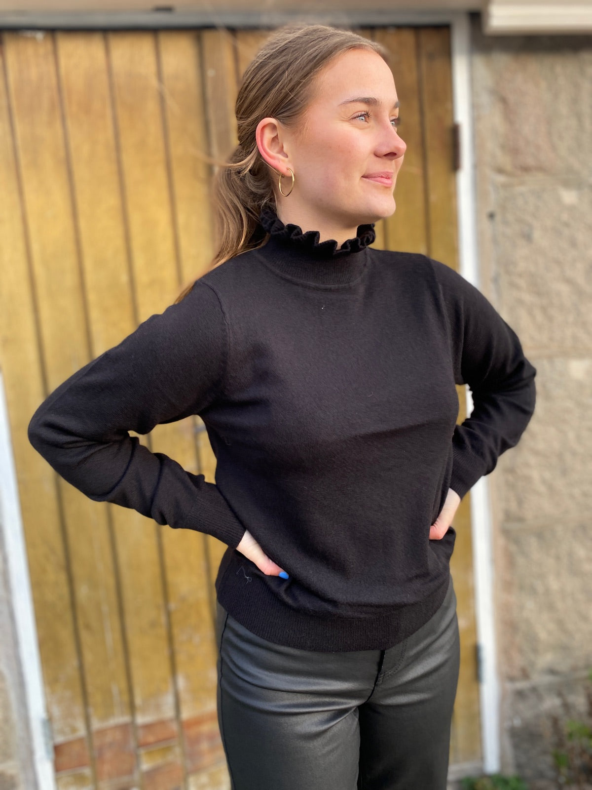 Slftruffle Selene Long Sleeve Knit Highneck Black
