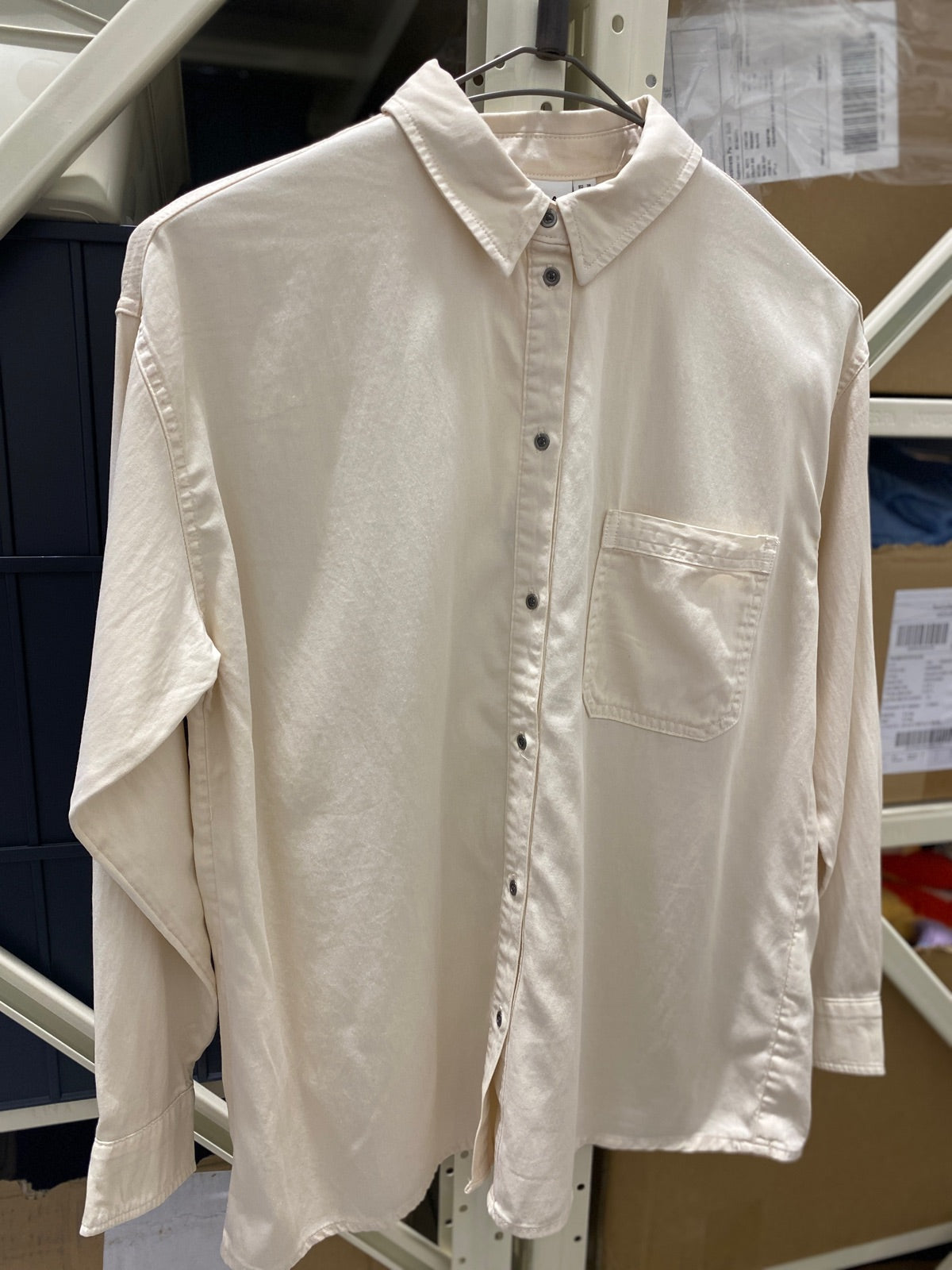 Vibista Long Sleeve Oversize Shirt Birch
