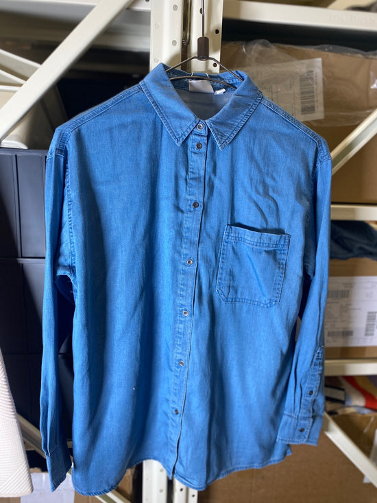 Vibista Long Sleeve Oversize Shirt Medium Blue Denim